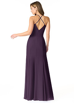 Azazie Carolina Bridesmaid Dresses Plum Mermaid Ruched Chiffon Dress image2