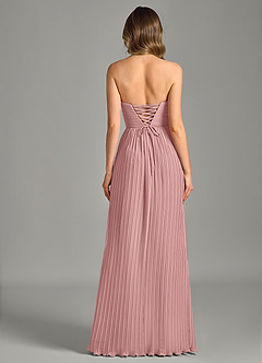 Azazie Becka Bridesmaid Dresses Dusty Rose A-Line Strapless Chiffon Dress image2