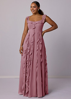 Barbie ♥ Azazie Bridesmaid Dresses Vintage Mauve A-Line with Pockets Chiffon Dress image9