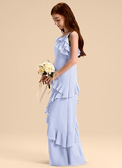 Azazie Evara Junior Vestido de Lavanda de Gasa de Corte en A image5