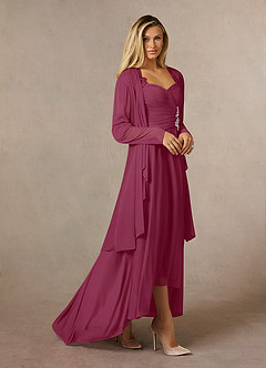 Azazie Anne Mother of the Bride Dresses Mulberry Sheath Sweetheart Sequins Lace Dress image3