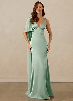 Christian Siriano Bridal for Azazie 1011 Robes de demoiselle d'honneur Robe Sirène en Satin extensible Arc Agave image1