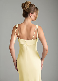 Azazie Ellia Bridesmaid Dresses Lemon Sorbet A-Line Bow Chiffon Dress image2