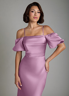 Azazie Lea Bridesmaid Dresses Wisteria Mermaid Off the Shoulder Stretch Satin Convertible Dress image3