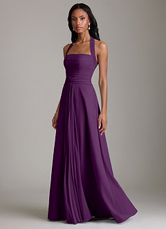 Azazie Clarisa Bridesmaid Dresses Grape A-Line Pleated Chiffon Dress image6