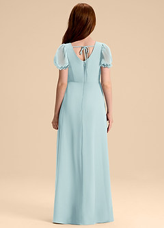 Azazie Priya Junior Abito A-Line in Chiffon Blusa Sea Glass image2