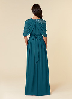 Azazie Olena Mother of the Bride Dresses Ink Blue A-Line Sequins Chiffon Dress image2