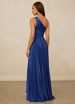 Christian Siriano Bridal for Azazie 1008 Bridesmaid Dresses Royal Blue A-Line One Shoulder Stretch Satin Dress image2