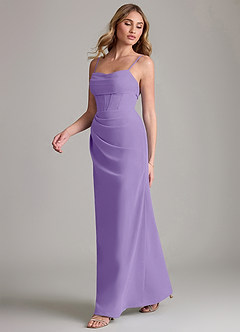 Azazie Mai Bridesmaid Dresses Tahiti Sheath Pleated Chiffon Dress image4