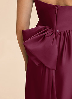 Azazie Kai Junior Mulberry A-Line Pleated Stretch Satin Dress image7