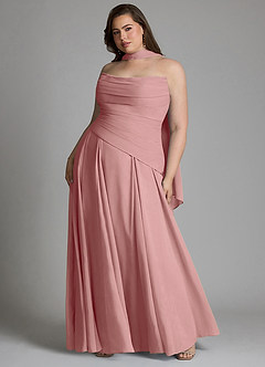 Azazie Gabriela Bridesmaid Dresses Dusty Rose A-Line Corset Chiffon Dress image13