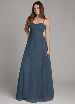 Azazie Teagan Bridesmaid Dresses Neptune A-Line Sweetheart Neckline Tulle Dress image4