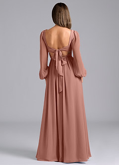 Azazie Zeya Bridesmaid Dresses Cedar Rose A-Line Long Sleeve Chiffon Dress image2