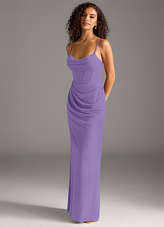 Azazie Mai Bridesmaid Dresses Tahiti Sheath Pleated Mesh Dress image1