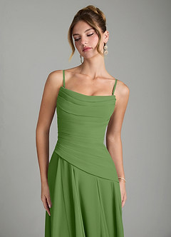 Azazie Gabriela Bridesmaid Dresses Basil A-Line Corset Chiffon Dress image9
