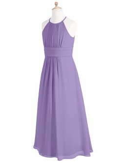 Azazie Bonnie Junior Tahiti A-Line Pleated Chiffon Dress image7