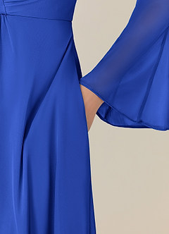 Azazie Teraso Mother of the Bride Dresses Royal Blue A-Line Pleated Mesh Dress image8