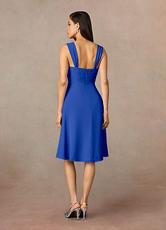 Azazie Olivia Kleider für die Brautmutter A-Linie Quadratischer Ausschnitt Gefaltet Chiffon Kleid Königsblau image5