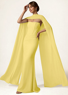 front Azazie Matching Color Chiffon Pearl Trim Scarf