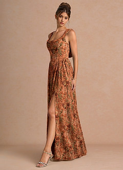 Maxi jurk Aurore Oranje Bloemen image4