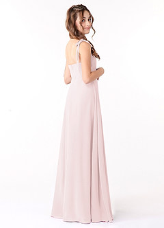 Azazie Rosey Junior Blushing Pink A-Line Sweetheart Neckline Chiffon Dress image4