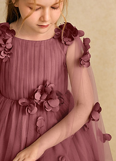 Azazie Staria Robe Demoiselle D'honneur Fillette Robe Princesse en Tulle Rayé Améthyste image10