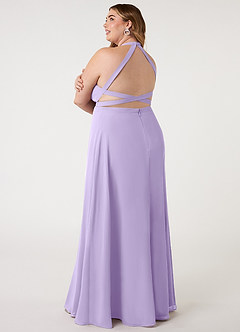 Azazie Clarice Bridesmaid Dresses Lilac A-Line Halter Chiffon Dress image12