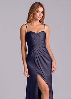 Azazie Sabrine Final Sale Stormy A-Line Sweetheart Neckline Stretch Satin Dress image6