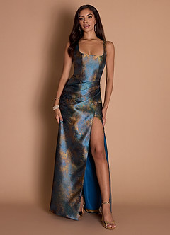 Maxi jurk Iliana Teal Bronze image3