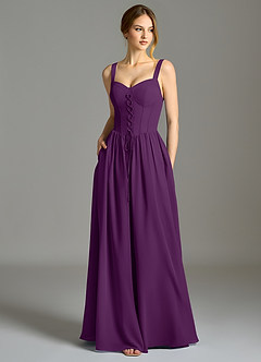 Azazie Porscha Suknie dla druhen Linia A Dekolt w kształcie serca Szyfon Do ziemi Sukienka image1