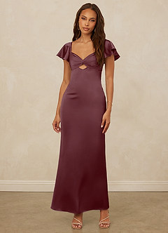 Christian Siriano Bridal for Azazie 1005 Brautjungfernkleider Etui Herzausschnitt Stretch-Satin Kleid Sangria image4