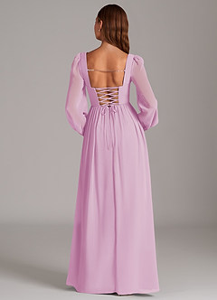 Azazie Maree Vestidos de damas de honor Vestido de Rosa Caramelo de Gasa de Corte en A con Corsé image6