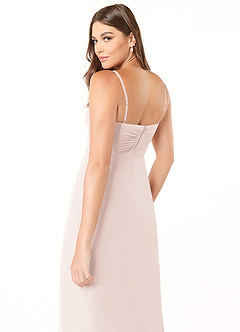 Azazie Justina Final Sale Rose Petal A-Line Sweetheart Neckline Chiffon Dress image6