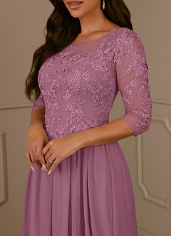 Azazie Harriet Mother of the Bride Dresses Vintage Mauve A-Line Scoop lace Mesh Dress image5