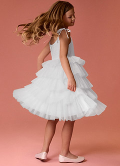 Barbie ♥ Azazie Flower Girl Dresses Diamond White Dress image3