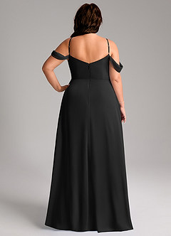 Azazie Marley Bridesmaid Dresses Black A-Line Off the Shoulder Chiffon Convertible Dress image12