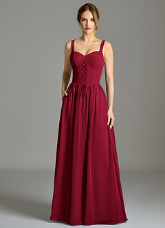 Azazie Porscha Suknie dla druhen Linia A Dekolt w kształcie serca Szyfon Do ziemi Sukienka image3