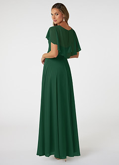 Azazie Jamie Abiti da Damigella Abito A-Line in Chiffon Verde Scuro image4