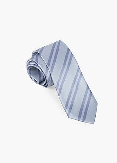 front Klassisk stribet mat satinslips med bred kant