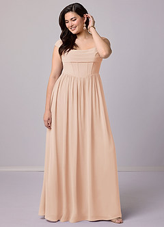 Barbie ♥ Azazie Bridesmaid Dresses English Rose A-Line Corset Chiffon Dress image17