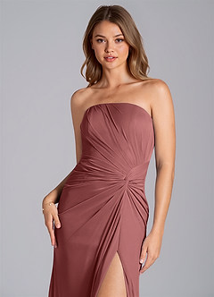 Azazie Mariya Bridesmaid Dresses Amethyst Mermaid Strapless Mesh Dress image2
