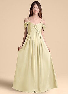 Azazie Kaitlynn Junior Klä av A-Line i Stretch Satin Av axeln image6