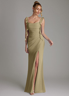 Azazie Jessamine Bridesmaid Dresses Moss Green Mermaid Corset Chiffon Dress image4