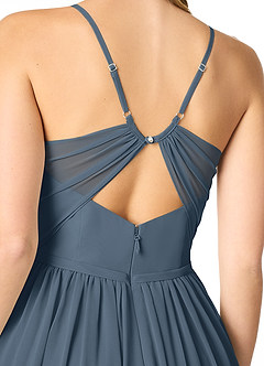 Azazie Cora Bridesmaid Dresses Neptune A-Line Pleated Chiffon Dress image3