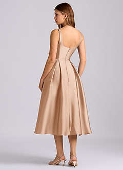 Azazie Amalie Bridesmaid Dresses English Rose A-Line Pleated Stretch Satin Dress image5