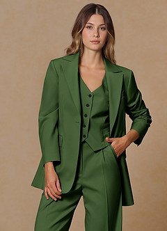 front Rowan Olive Refined Weave Performance blazer