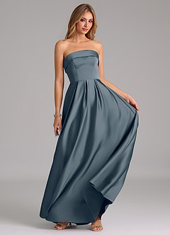 Azazie Lucienne Bridesmaid Dresses Twilight A-Line Strapless Stretch Satin Convertible Dress image5