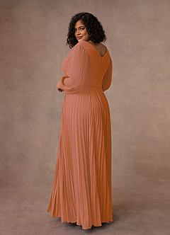 Azazie Zina Mother of the Bride Dresses MAI TAI A-Line Pleated Chiffon Dress image10