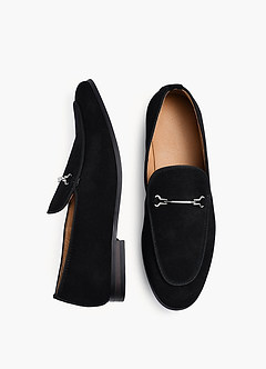 front Men's Suede Horsebit Loafers
