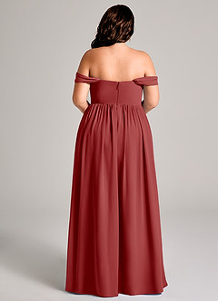 Azazie Calianna Bridesmaid Dresses Rust A-Line Off the Shoulder Chiffon Convertible Dress image15